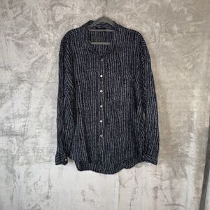 Fresh Produce Black White Arrow Print Button Up Sz XXL Office Minimalist Boho